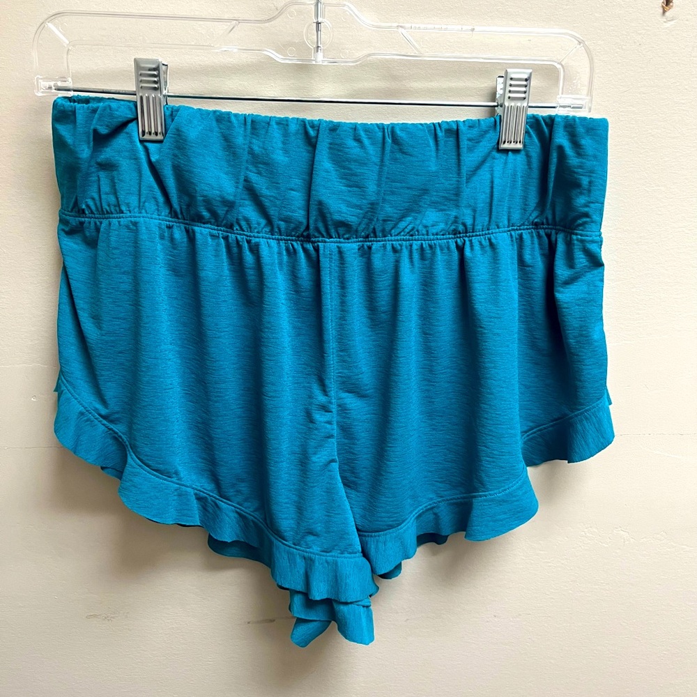 Free People Movement Size M Teal Blue The Way Home High Rise Athletic Shorts
